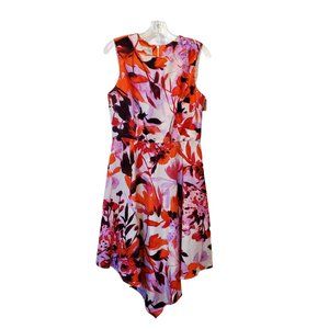 Donna‎ Morgan handkerchief hem floral dress. very gently worn. size 8.
